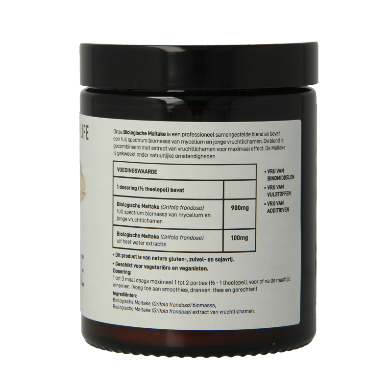 Mushrooms for Life Maitake padddenstoelen poeder bio 60 Gram