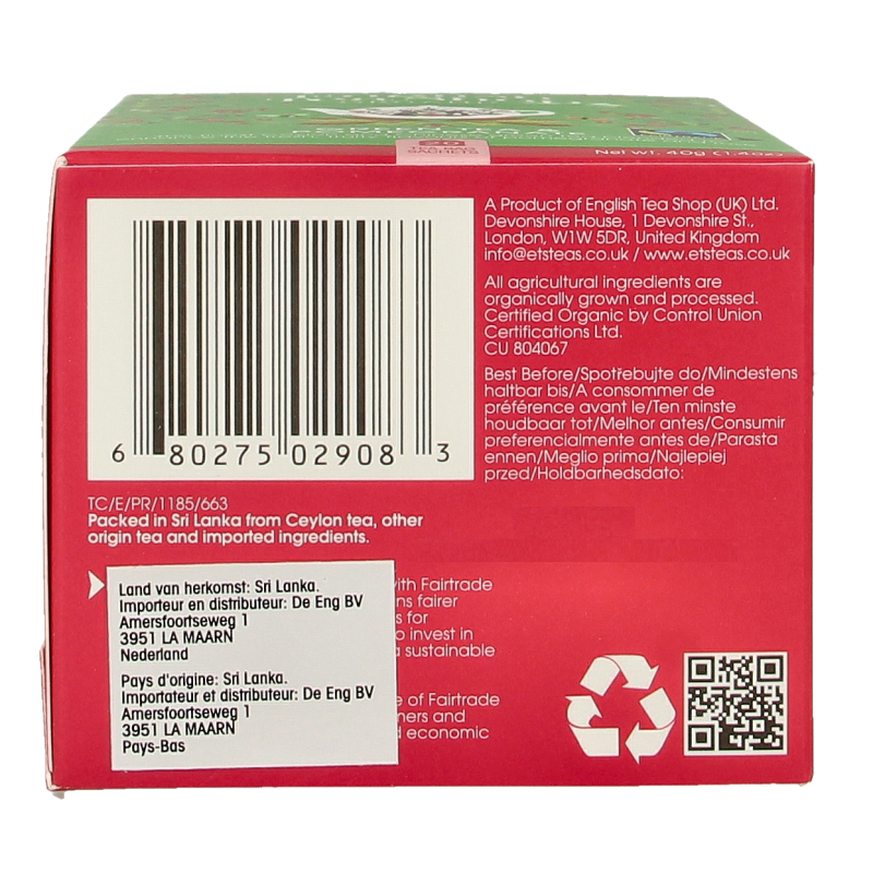 English Tea Shop Green tea pomegranate bio 20 Zakjes