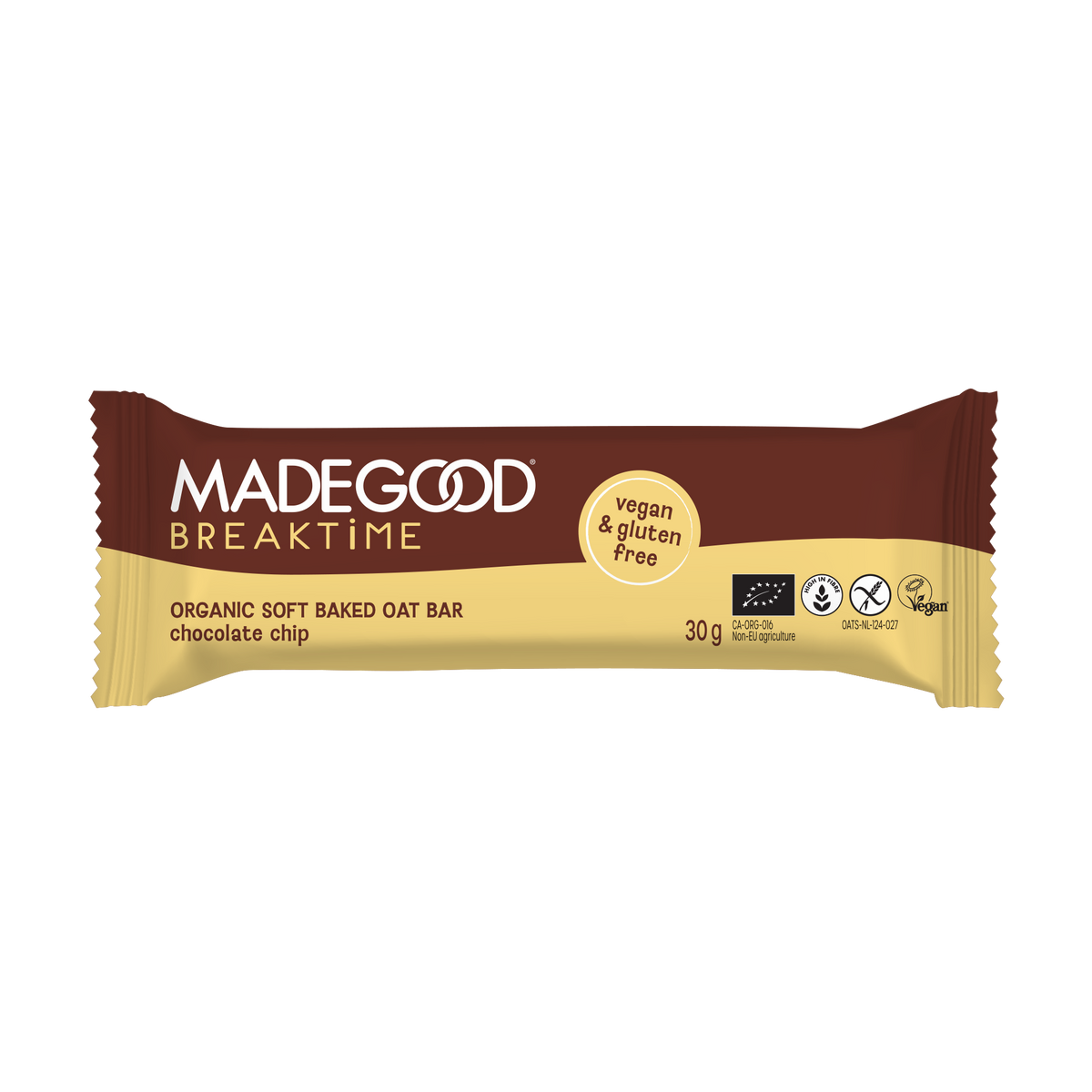 Made Good Breaktime bar chocolate chip bio 30.00 Gram