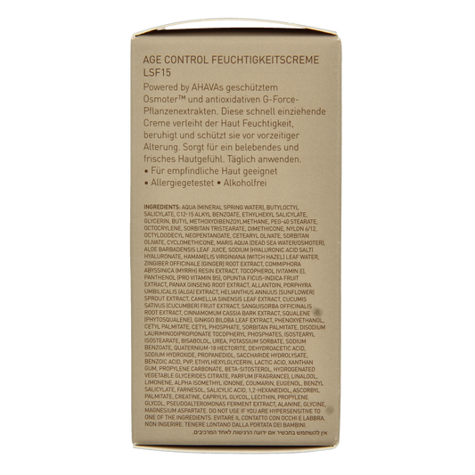 Ahava Men age control moisturizing gezichtcreme SPF15 50.00 Milliliter