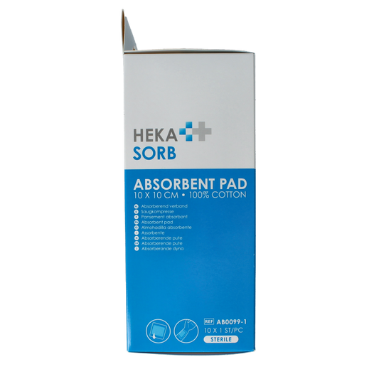 Hekasorb Absorberend verband 10x10cm steriel 10 Stuks