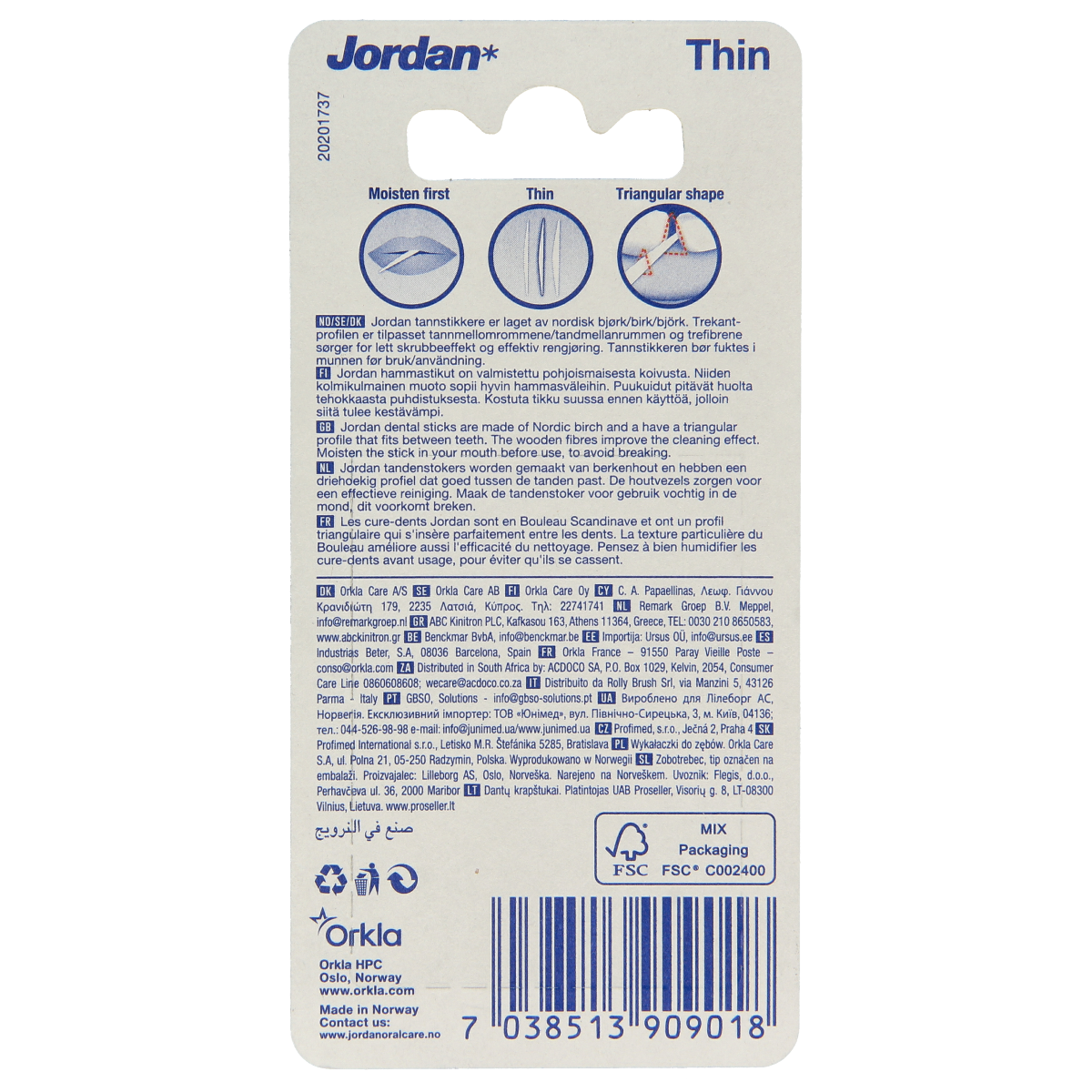 Jordan Tandenstoker dun mint 100.00 Stuks