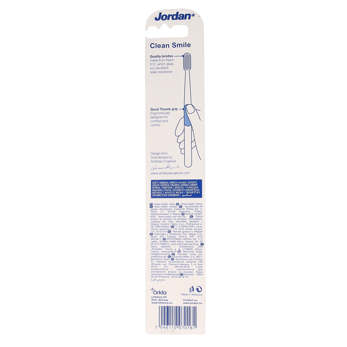 Jordan Tandenborstel clean smile soft assortie 1.00 Stuks