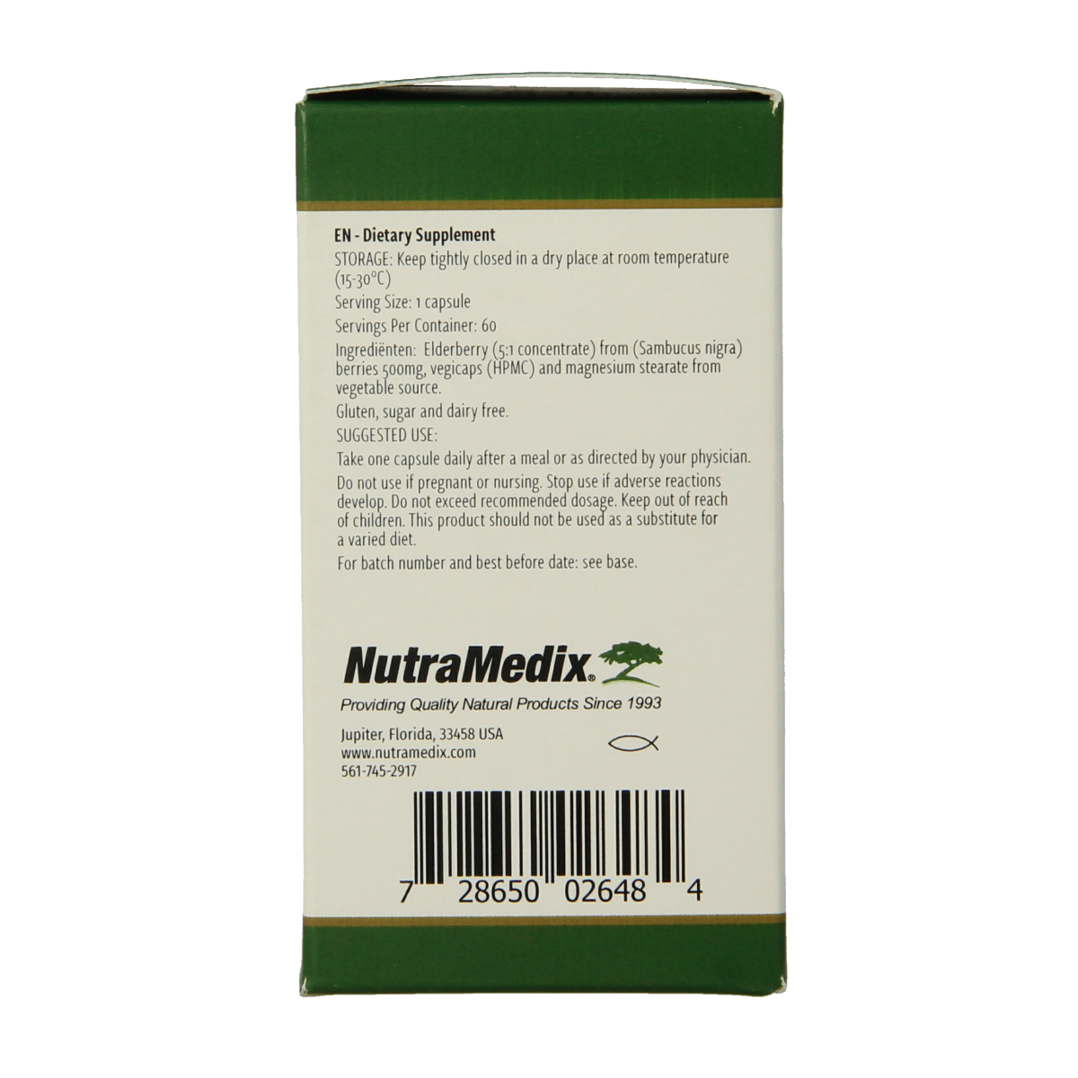 Nutramedix Vlierbes elderberry 60.00 Capsules