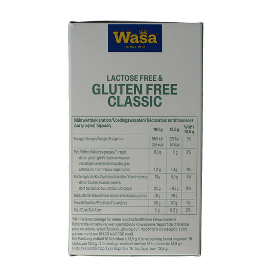 Wasa Knackebrod classic glutenvrij 6 x 40 gram 240.00 Gram