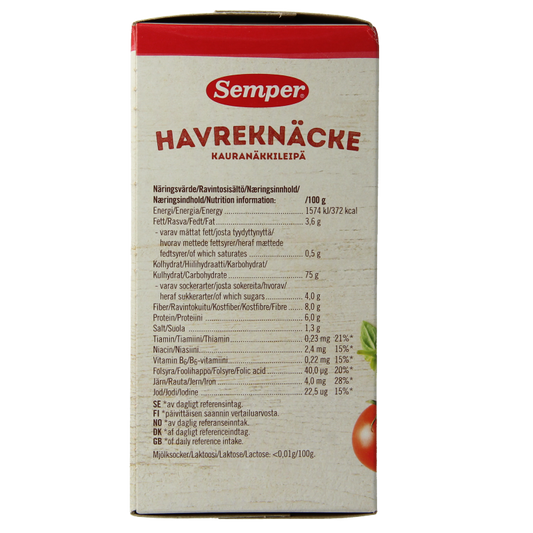Semper Haverknackebrod glutenvrij 215 Gram