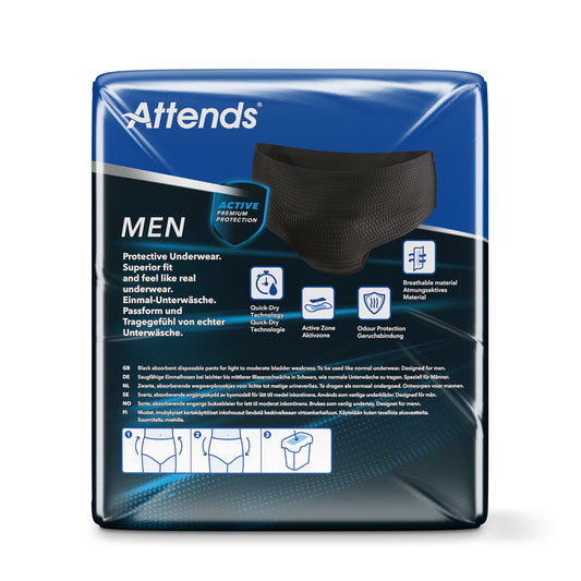Attends Men discreet underwear zwart maat L 10.00 Stuks