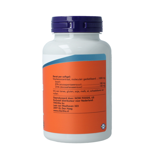 NOW Omega-3 Basis visolie 180mg EPA 120mg DHA 100.00 Softgels