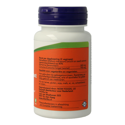 NOW Mariadistel extract en curcuma 60.00 Vegetarische capsules