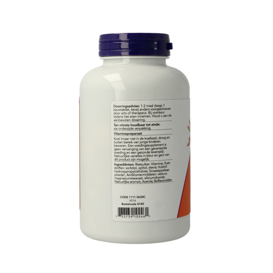 NOW C-500 kauwtabletten sinaasappelsmaak 100 Kauwtabletten