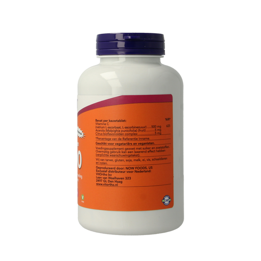 NOW C-500 kauwtabletten sinaasappelsmaak 100.00 Kauwtabletten