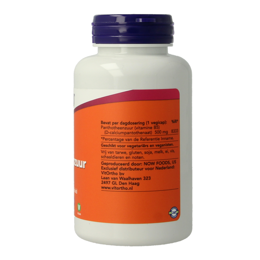 NOW Pantotheenzuur 500mg (B5) 100.00 Vegetarische capsules