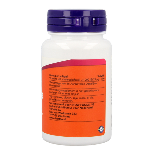 NOW Vitamine D3 1000IE 90.00 Softgels