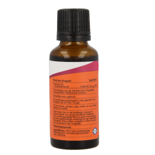 NOW Vitamine D3 druppels 1000IE 30.00 Milliliter