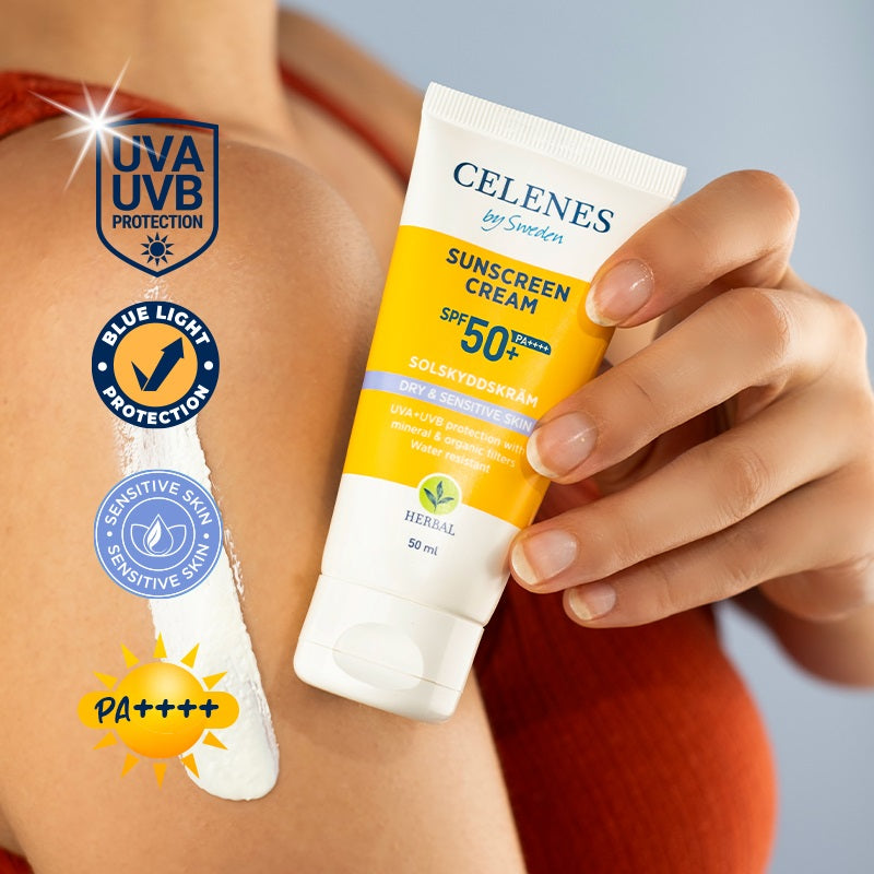 Celenes Herbal sunscreen sensitive/dry skin SPF50+ 50 Milliliter