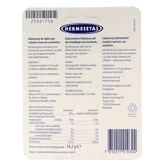 Hermesetas Zoetjes 1200.00 Tabletten