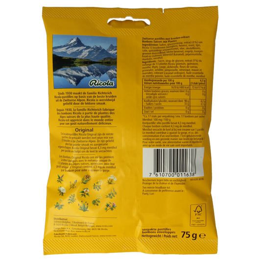 Ricola Original zakje 75 Gram