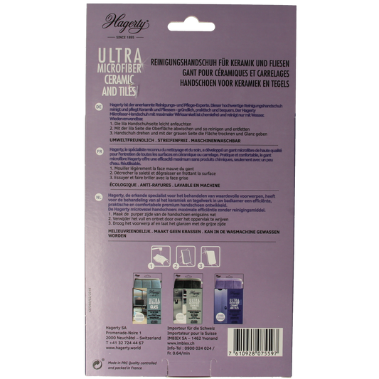 Hagerty Microfiber gloves ceramic & tiles 1.00 Stuks