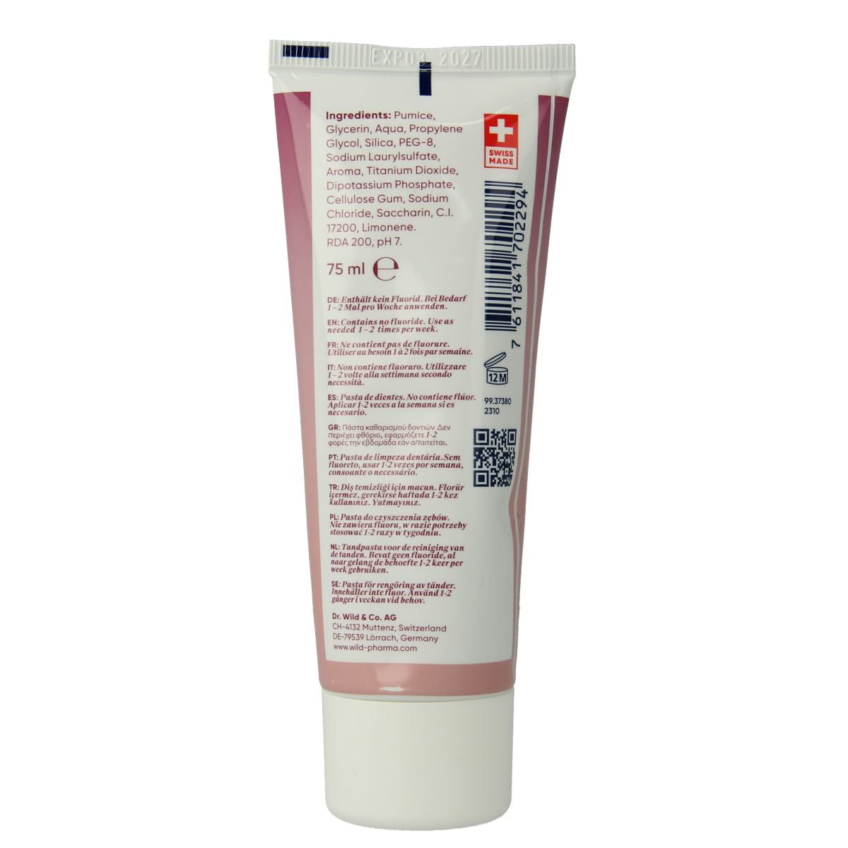 Wild Depurdent clean & polish whitening tandpasta 75 Milliliter