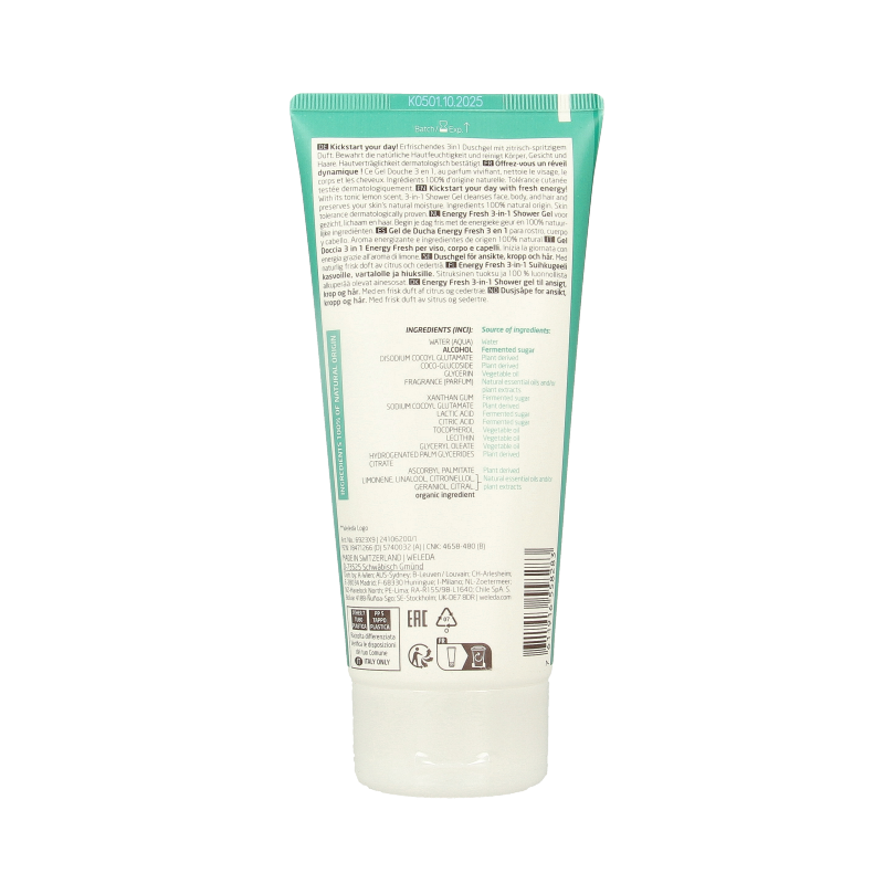 Weleda Men energy fresh douchegel 3 in 1 200 Milliliter