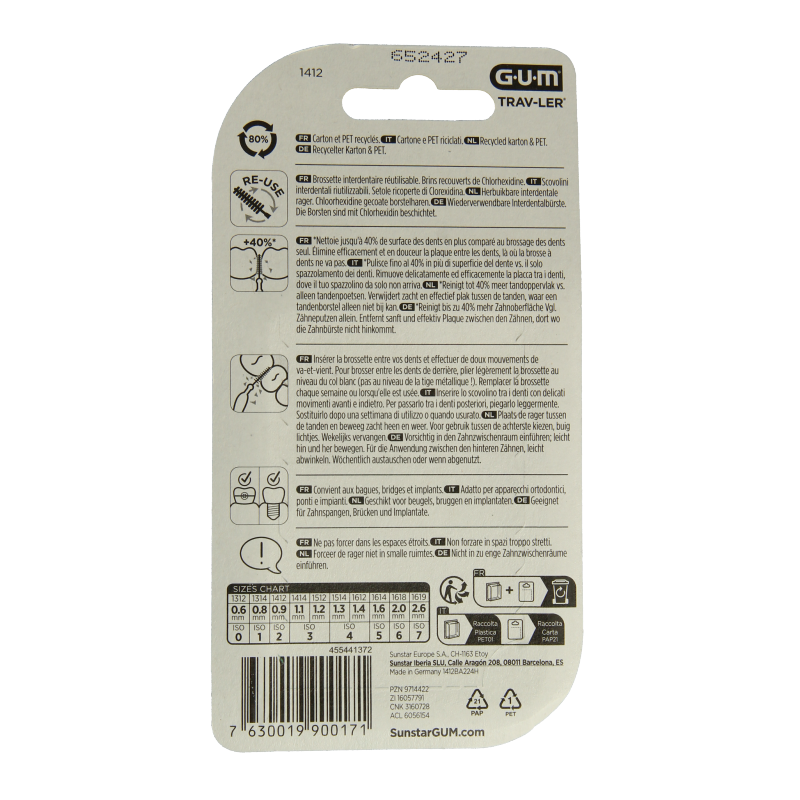 GUM Trav-ler rager 0.9 mm (oranje) 6 Stuks