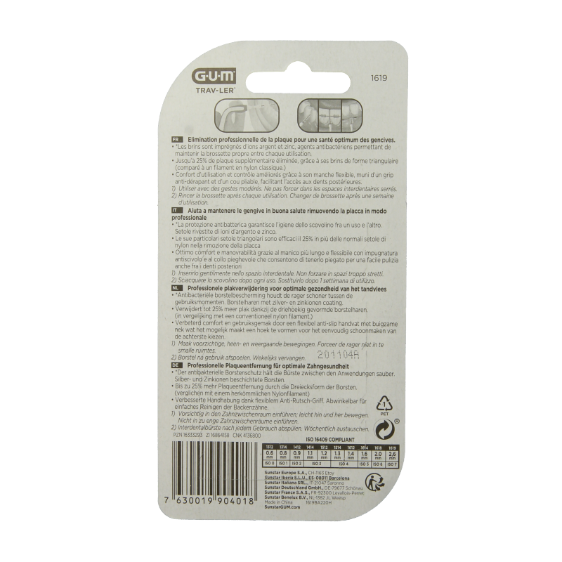 GUM Trav-ler ragers 2.6mm zwart 6 Stuks