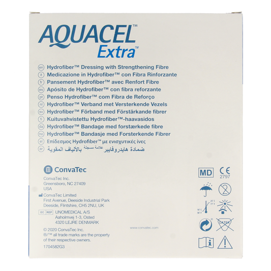 Aquacel Extra verband hydrofiber + versterking10 x 10cm 10 Stuks