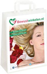 Bewustwinkelen Papieren draagtasje 26 x 10 x 33 250 Stuks