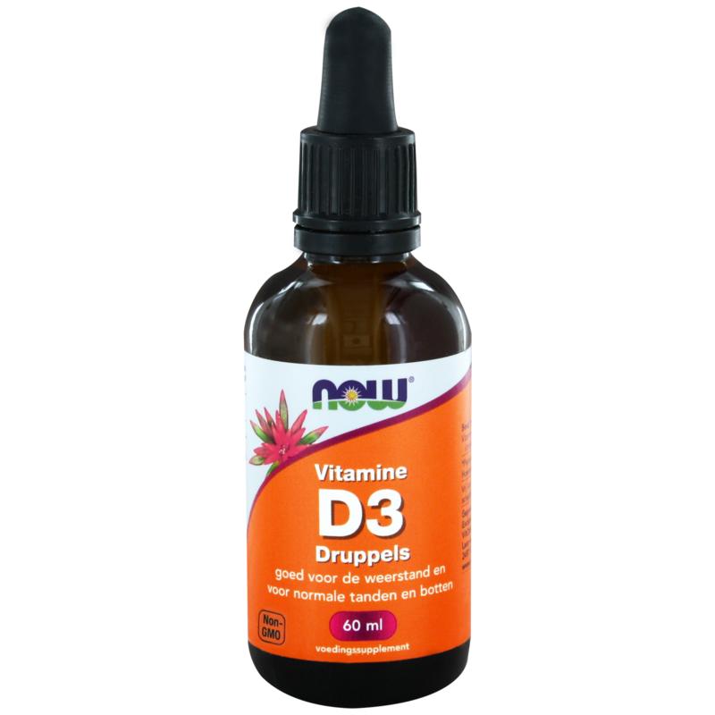NOW Vitamine D3 druppels 400IE 60 Milliliter