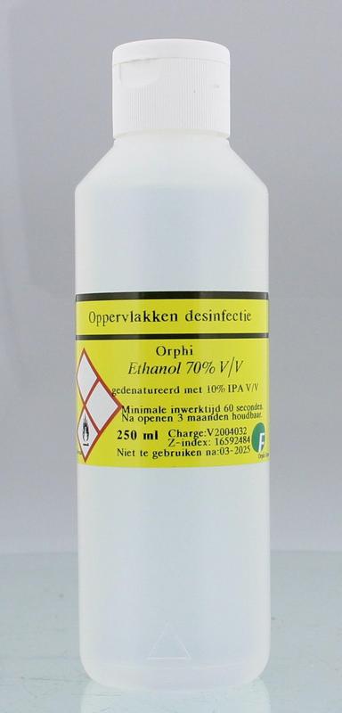Orphi Ethanol 70% v/v + 10% IPA v/v 250 Milliliter