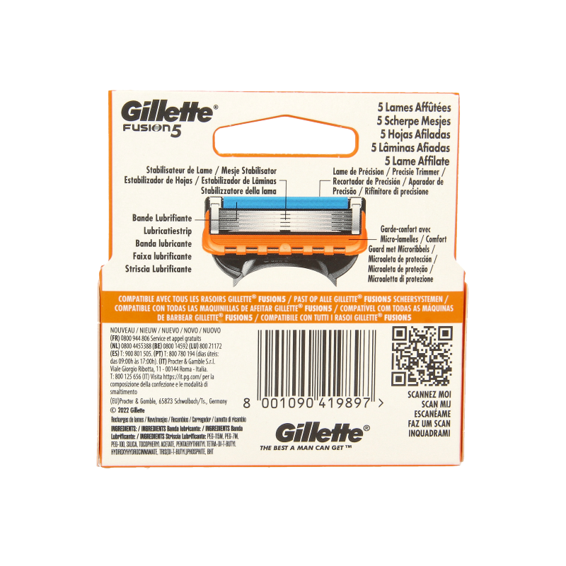 Gillette Fusion mesjes base 4 Stuks