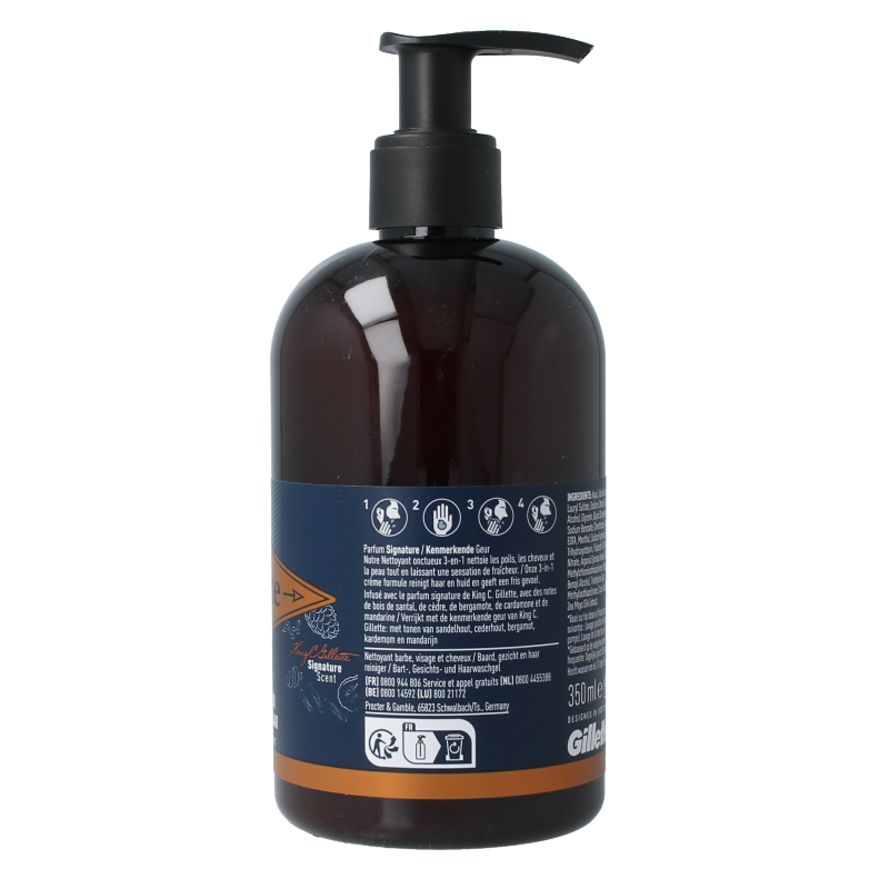Gillette King c baard en gezichtsreiniger 350 Milliliter