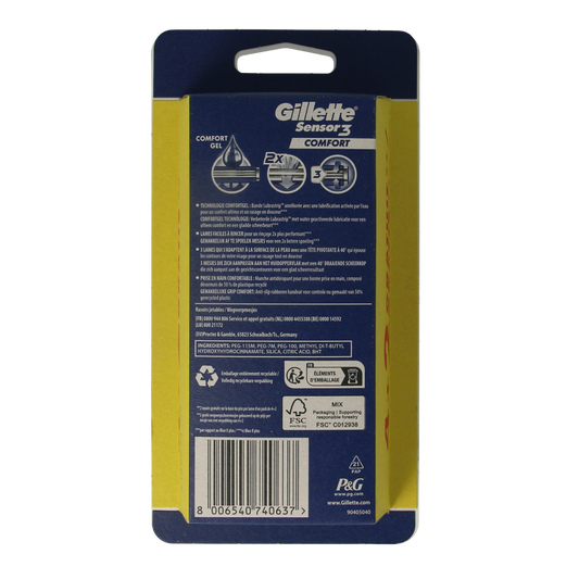 Gillette Sensor 3 comfort wegwerpmesjes 6.00 Stuks