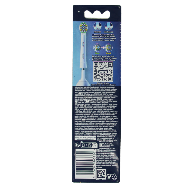 Oral B Opzetborstel floss action 4 Stuks