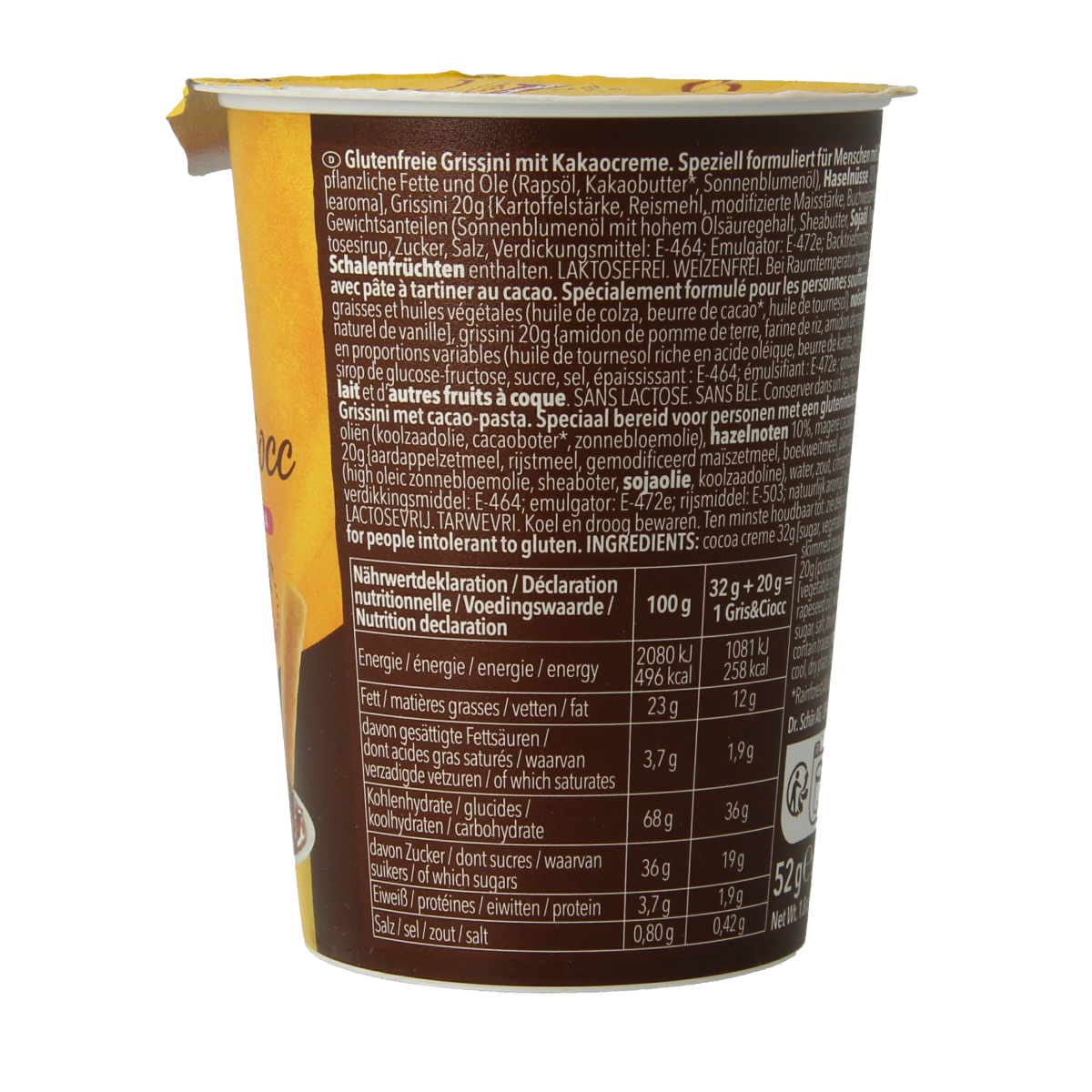 Schar Milly grissini & chocolate sticks glutenvrij 52.00 Gram