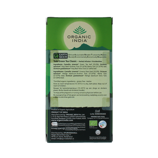 Organic India Tulsi green thee bio 25.00 Zakjes