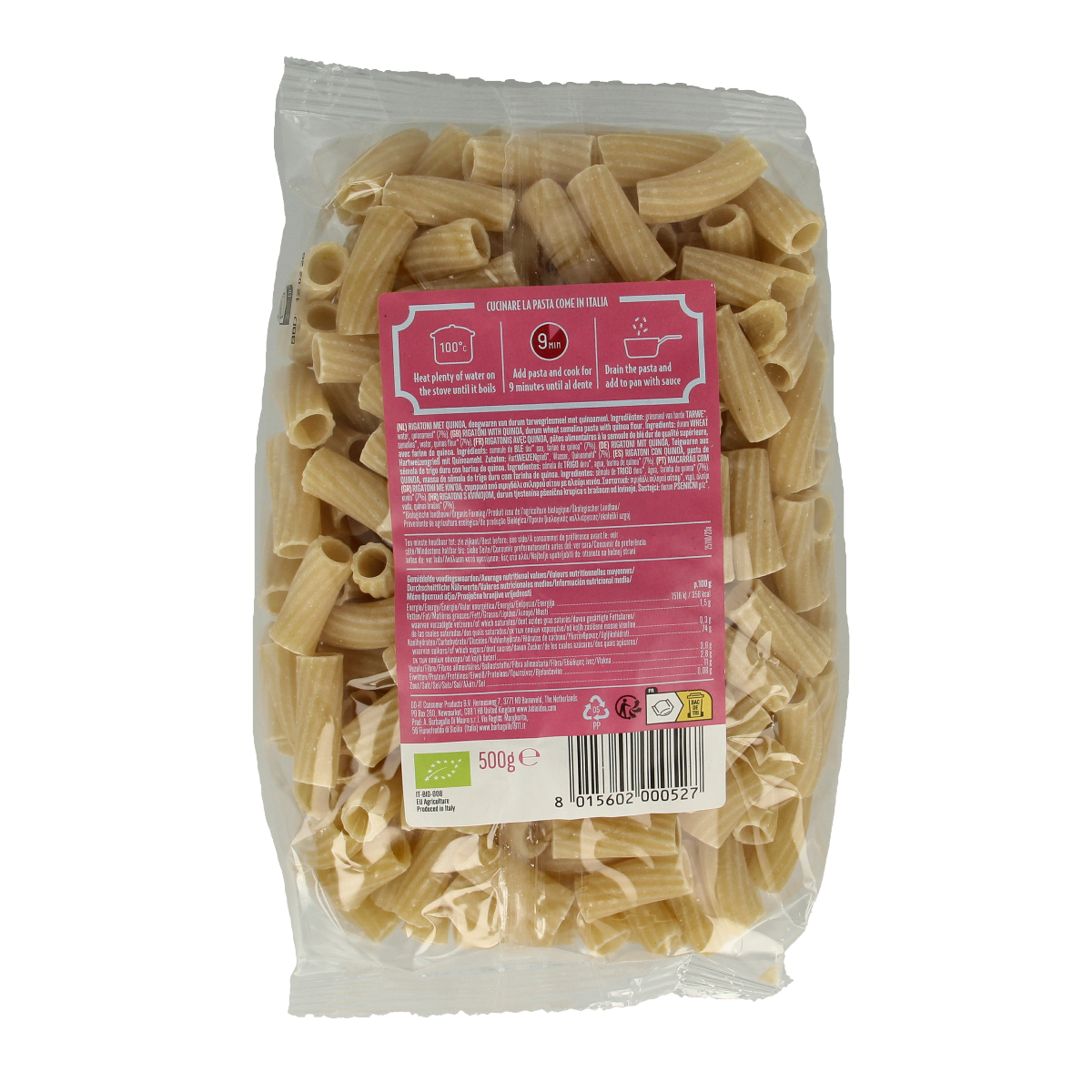 Bioidea Quinoa rigatoni pasta bio 500.00 Gram