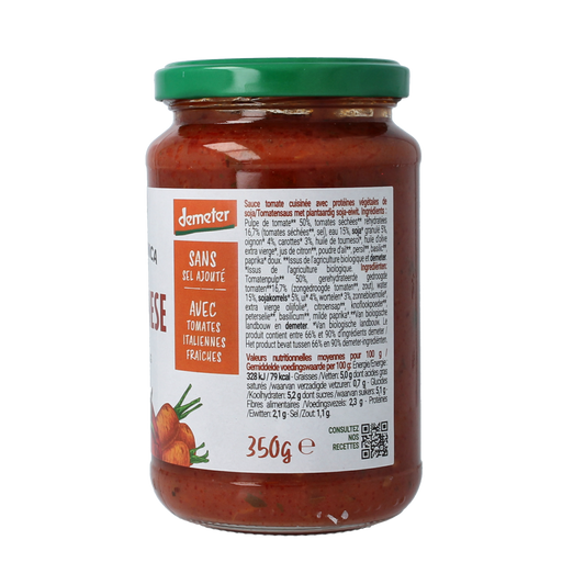 Bio Organica Pastasaus bolognese plantaardig demeter 350.00 Gram