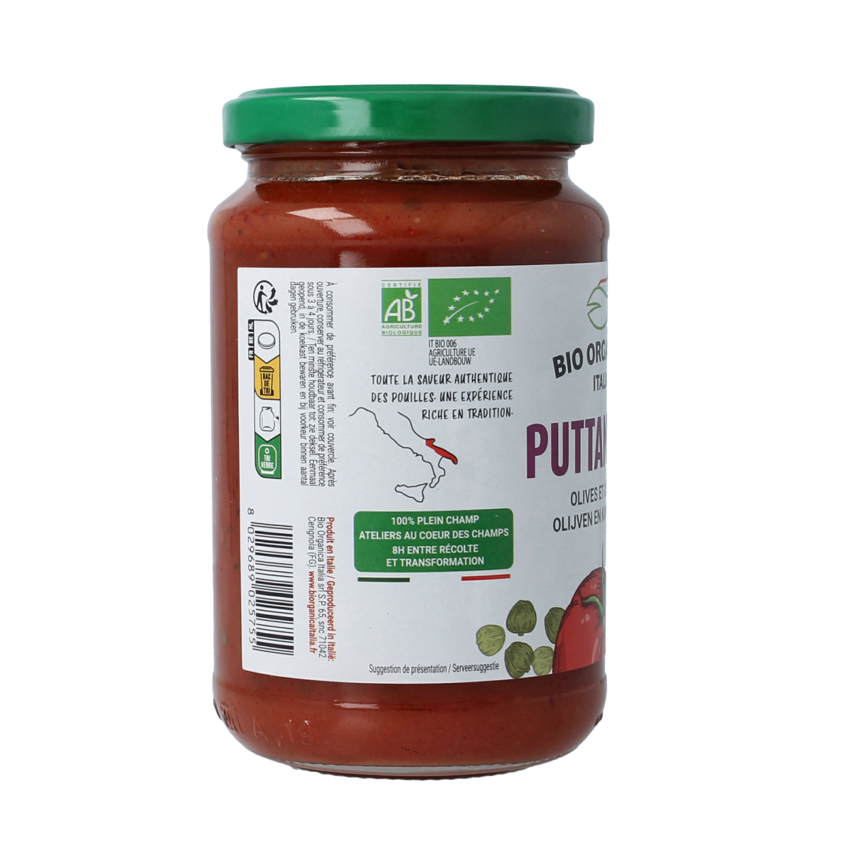 Bio Organica Pastasaus olijf & kappertjes demeter 350.00 Gram