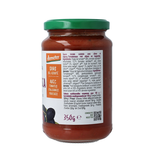 Bio Organica Pastasaus olijf & kappertjes demeter 350.00 Gram