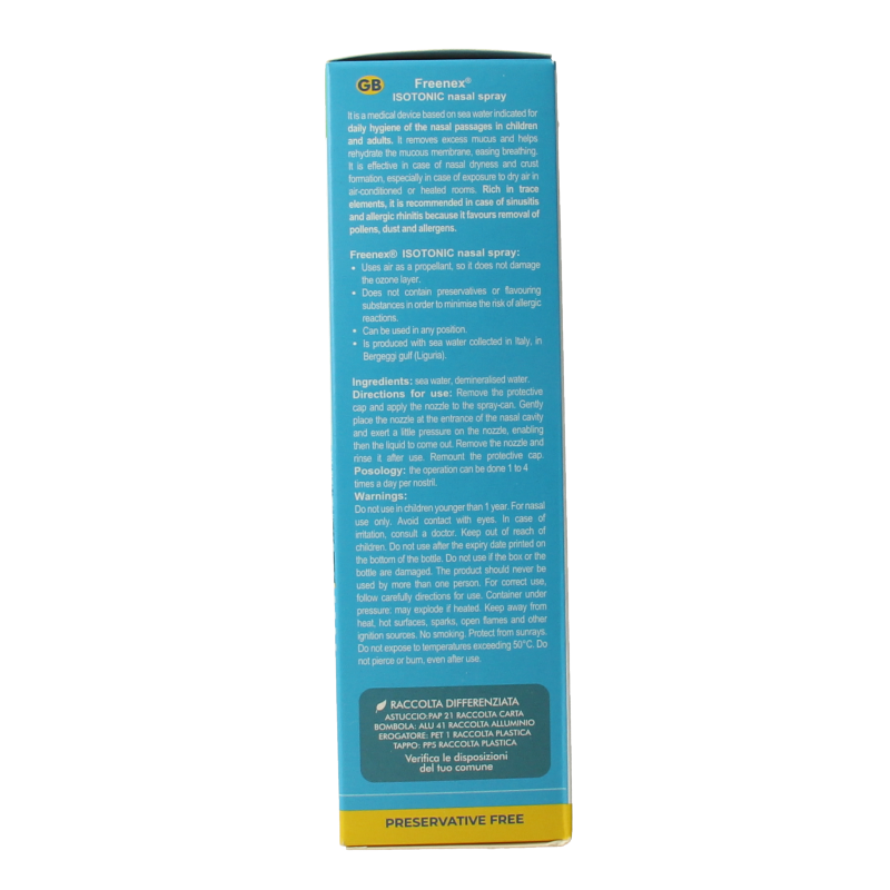 Freenex Seawater isotonic nasal spray 100 Milliliter