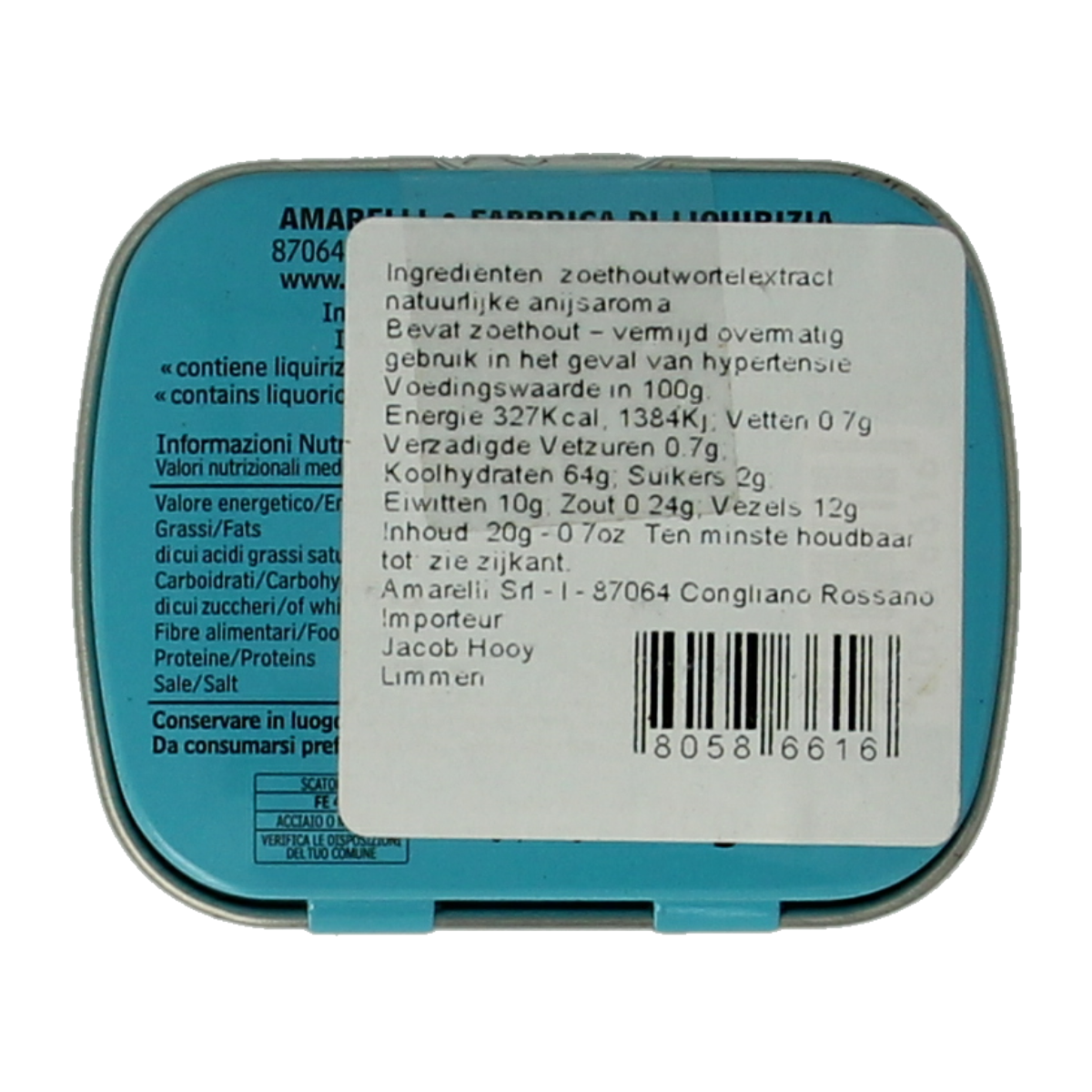 Amarelli Laurierdrop blikje anijs Chicchi 20.00 Gram