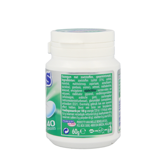 Mentos Gum greenmint white pot 40.00 Stuks