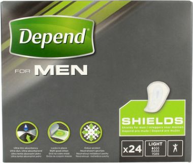 Depend Shields for men 24 Stuks