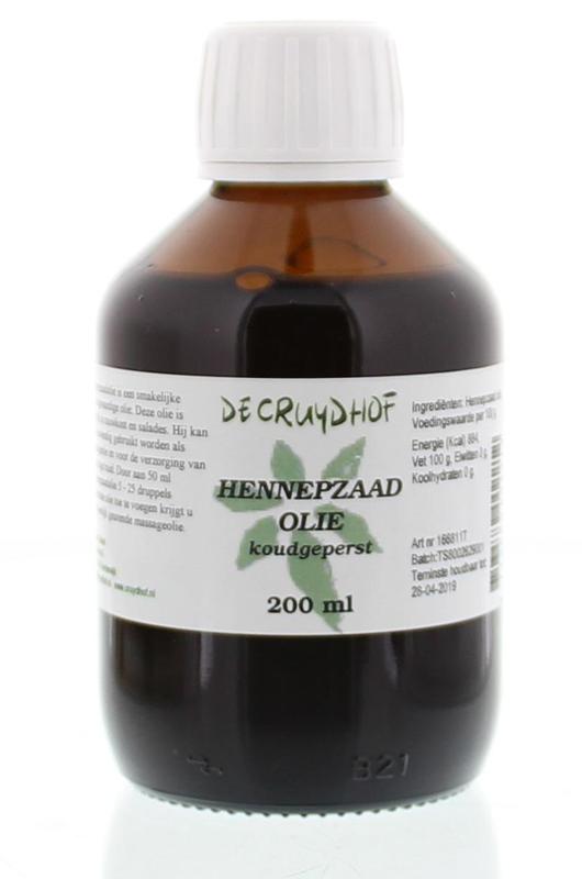 Cruydhof Hennepzaadolie koudgeperst 200 Milliliter