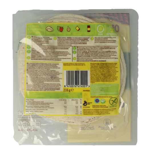 Old El Paso Tortillas glutenvrij 6 stuks 216 Gram