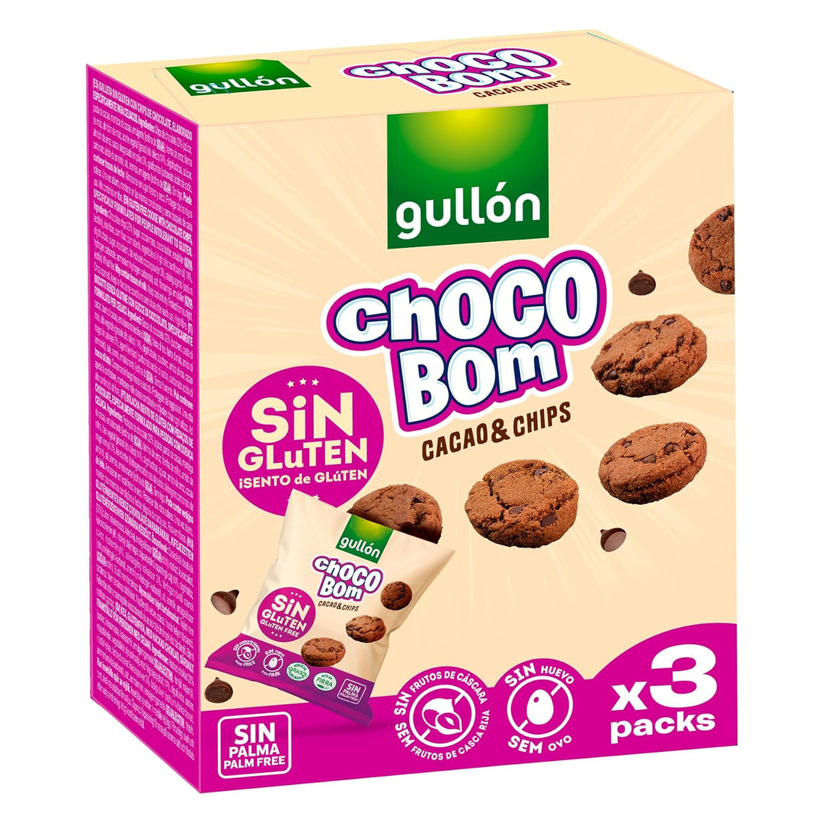 Gullon Choco bom 3-pack glutenvrij 120 Gram