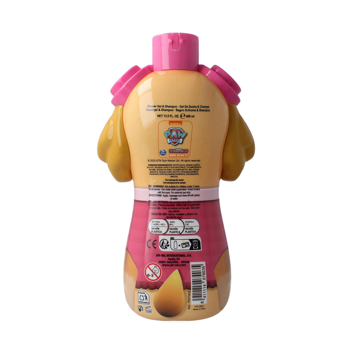 Air-Val Paw patrol showergel skye 2d 400.00 Milliliter