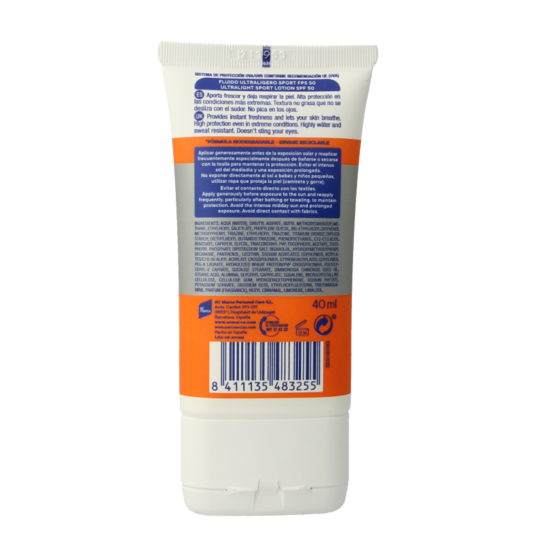 Ecran Sunnique sport facial cream SPF50 40 Milliliter