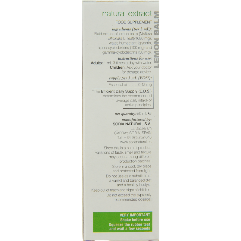 Soria Natural Melissa officinalis XXI 50 Milliliter
